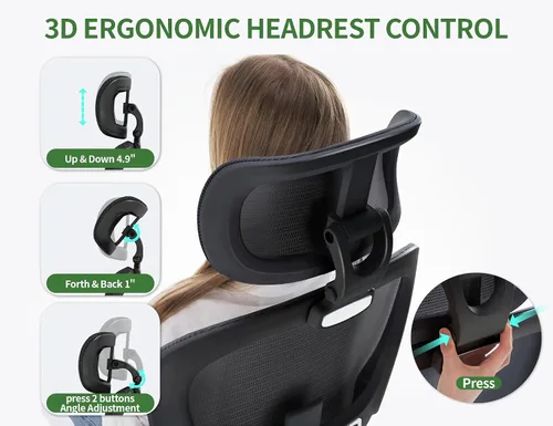 Vista 12 de Silla de oficina ergonómica: silla de escritorio para computadora de 400
