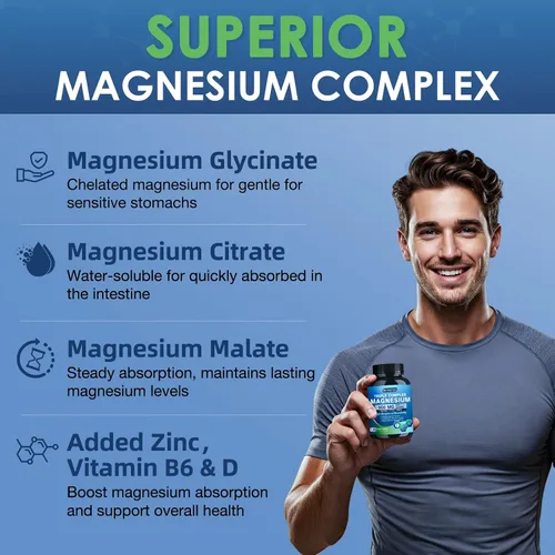 Vista 11 de DRFOSTER Complejo Triple Magnesio 500mg con Zinc, 120 Cápsulas