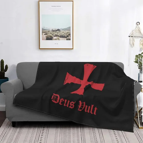 Vista 6 de Deus Vult Knights Templar Cross - Manta térmica, ligera, súper suave y cálida para todas las estaciones, para sofás