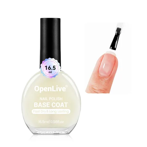 Vista 9 de OpenLive 2 esmaltes de uñas transparentes de capa superior brillante, esmalte de uñas regular de secado rápido, acabado de alto brillo, protección