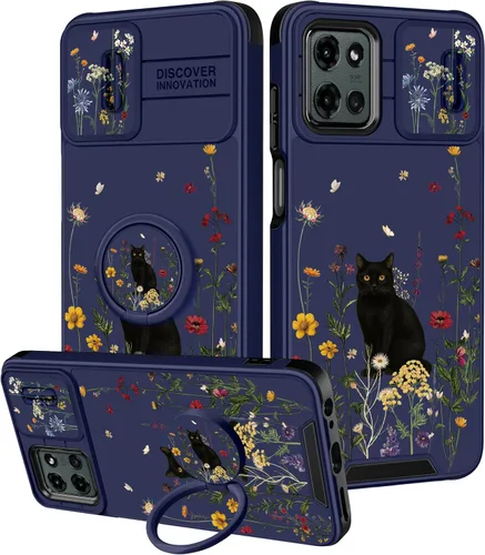 Vista 9 de para Moto G 5G 2023 funda - Cubierta de teléfono linda con corazón para mujeres y niñas, diseño único negro con cubierta deslizante para la cámara