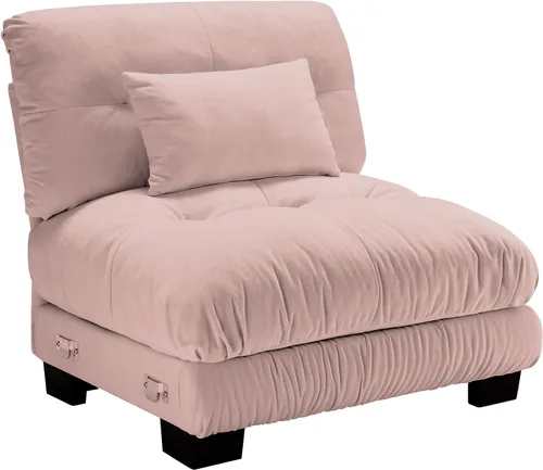 Vista 61 de SoarFlash Moderno sofá reclinable de terciopelo para sala de estar, sofá biplaza para apartamento, sofá de almacenamiento con marco de madera Azul
