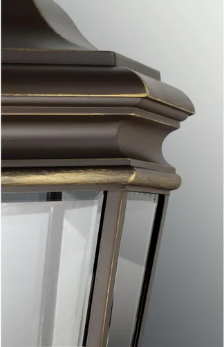 Vista 2 de Progress Lighting P5670-108 Linterna de pared de 1 luz con paneles de vidrio biselado transparente y detalles de brazo de desplazamiento, bronce