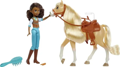 Vista 2 de Mattel Spirit Untamed - Juego de muñeca y caballo de juguete, muñeca pequeña Pru de 7 pulgadas con 7 articulaciones móviles, Chica Linda