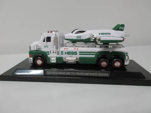 Vista 6 de Hess Toy Truck 2023 25th Anniversary Mini Collection - Primer camión, camión de juguete con crucero espacial y petrolero