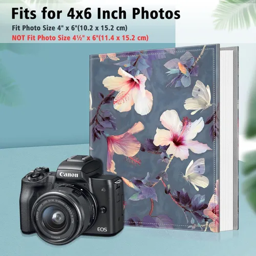Vista 3 de Fintie - Álbum de fotos de 4x6 pulgadas, 600 bolsillos, álbum de gran capacidad con cubierta de libro para fotos familiares, bodas, aniversarios