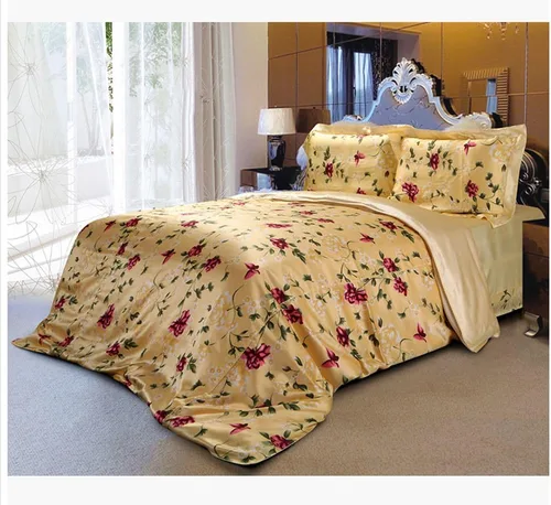 Vista 7 de Maxfeel 1 funda de edredón de seda de seda, funda de edredón, 100% seda de morera con estampado floral, seda Charmuse, Multiclolr Queen Cal.King, #08