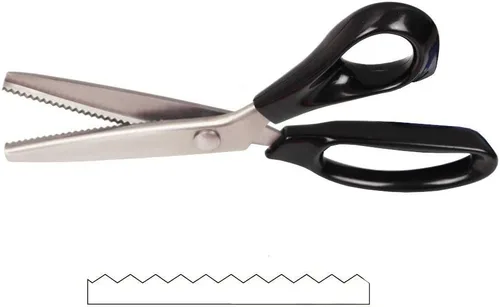 Vista 13 de Tijeras profesionales de costura para costura, tijeras profesionales de acero inoxidable con agarre cómodo, cuchillas dentadas y festoneadas