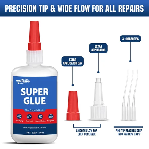 Vista 7 de Super Glue Liquid 30g, Fast Bonding Instant All Purpose Crazy Glue