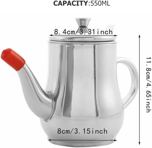 Vista 9 de Yardwe Colador de aceite de cocina olla para recipiente de aceite de cocina, colador, separador de grasa