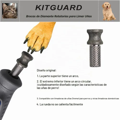Vista 2 de Brocas de diamante para molinillo de uñas de perro para herramienta rotativa, accesorio para amoladora de uñas de perro de 1/8 pulgadas
