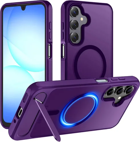 Vista 73 de Hualele - Funda magnética para Samsung Galaxy S24 Plus/S25 Plus con soporte de metal, [compatible con MagSafe]
