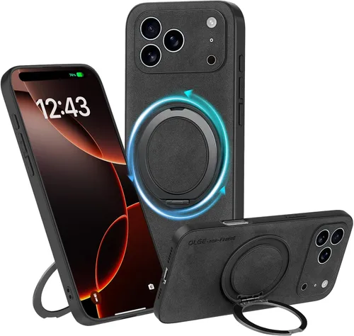 Vista 10 de Funda de silicona con soporte para iPhone 17 Pro [compatible con MagSafe] [Protección completa de la cámara] (6.3 pulgadas 2025), fundas de teléfono