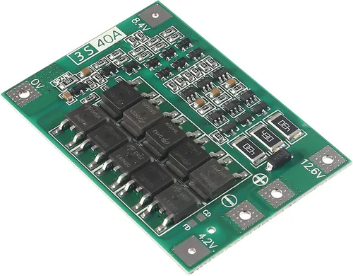 Vista 3 de Tablero de protección del PWB BMS de 3S 12V 40A para el módulo de la célula de batería de litio 18650 Li-ion