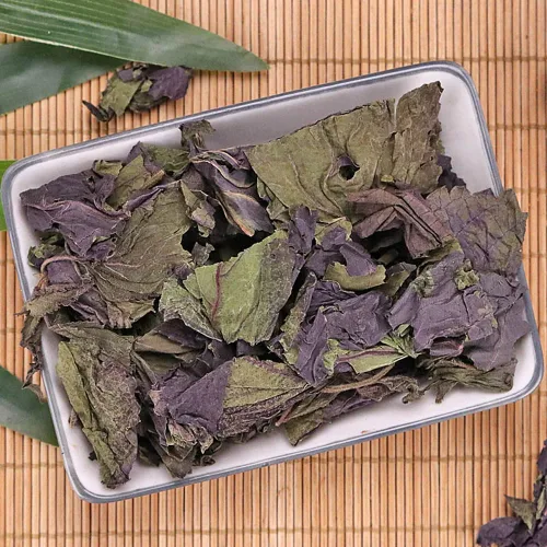 Vista 3 de Hoja de perilla morada; hojas de perilla; hojas de perilla secas; Zi Su Ye; Shiso; Albahaca; hojas de albahaca; Perillae de folio seco Zi Su Ye