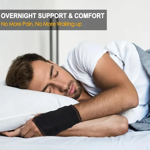 Vista 6 de Ztl Muñequera para túnel carpiano para hombres y mujeres, alivio del dolor, soporte nocturno mejorado y transpirable con correas ajustables, soporte
