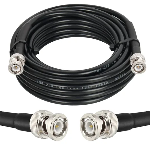 Vista 20 de MOOKEERF Cable BNC de 1 pie, paquete de 2 unidades de baja pérdida KMR240 BNC macho a macho cable coaxial de 50 ohmios para radioaficionado