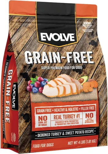 Vista 10 de Evolve Alimento seco para perros con receta de pollo deshuesado sin granos, batata y bayas, 4 libras.