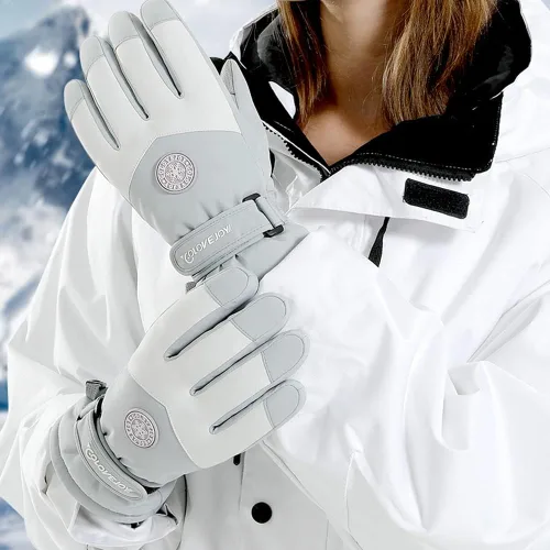 Vista 5 de ZJRXM Guantes de esquí impermeables para pantalla táctil guantes de nieve para hombres y mujeres antideslizantes guantes de invierno cálidos