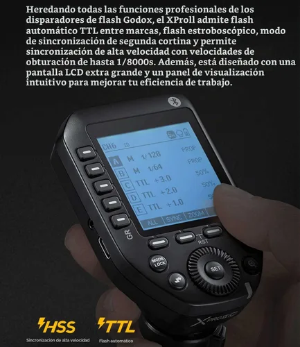 Vista 2 de Godox XProII-S - Transmisor de disparador de flash inalámbrico para cámaras Sony, 2.4G TTL-Convertidor manual HSS 1/8000S función Bluetooth, bloqueo