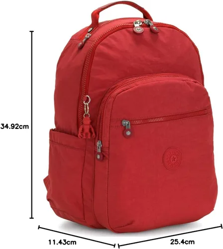 Vista 58 de Kipling Mochila pequeña Seoul para mujer, duradera, correas acolchadas para el hombro con funda para tableta, bolsa, Firma Emb, Mochila para tableta