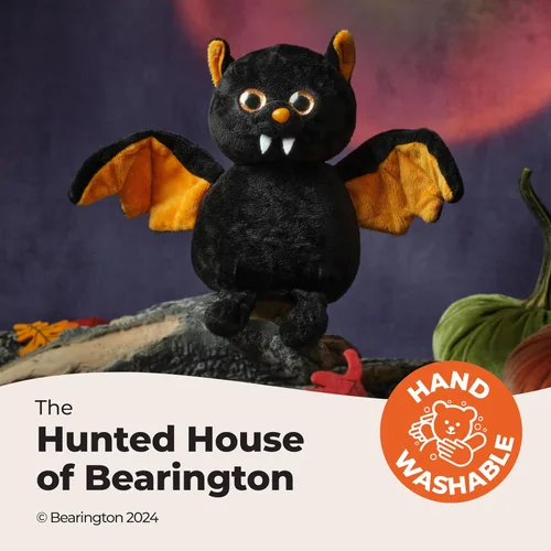 Vista 3 de Bearington Collection Echo - Peluche de murciélago de 7.5 pulgadas para Halloween