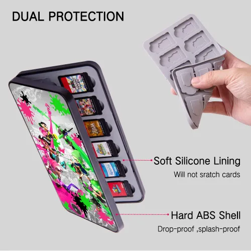 Vista 5 de PERFECTSIGHT Switch Game Case Compatible with Nintendo Switch Game Holder for Switch OLED/ Lite Game Card Case Cartridge with 24 Slots Game Card