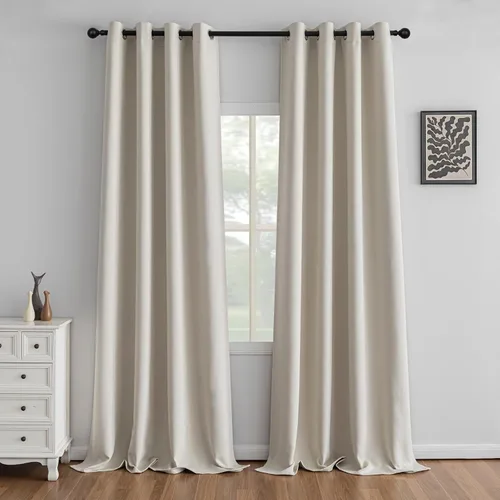Vista 31 de IGEMAEVE Cortinas opacas de tamaño personalizado para dormitorio, 100 % opacas, 1 panel, aislamiento térmico, cortinas de oscurecimiento