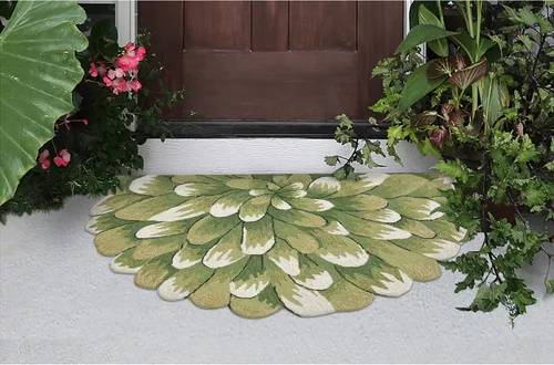 Vista 39 de Liora Manne Mum Aqua - Alfombra para interior/exterior, 3 pies, redonda