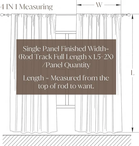 Vista 8 de TWOPAGES Linen Room Darkening Rod Pocket Curtain, Beige White, 36Wx24L #1 Beige Blanco