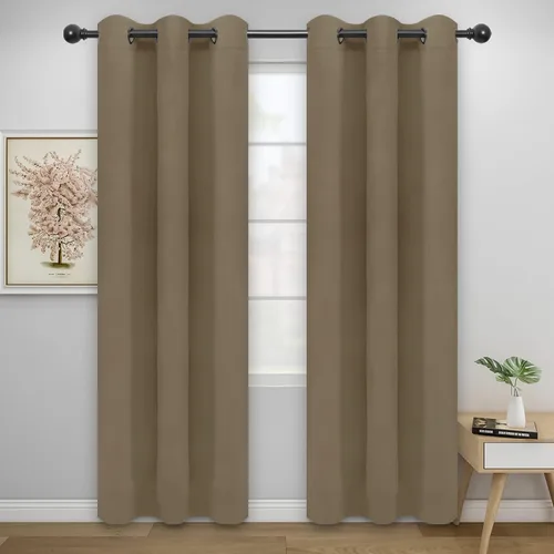 Vista 86 de Easy-Going - Cortinas opacas para dormitorio, aislamiento térmico sólido con ojales, cortinas de ventana para reducción de ruido, cortinas