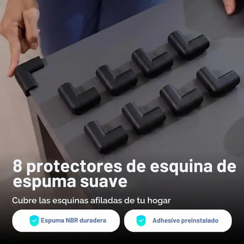 Vista 3 de Paquete de 8 protectores de esquina para bebés para hacer esquinas y bordes a prueba de bebés; cubiertas de esquina de mesa para seguridad del bebé