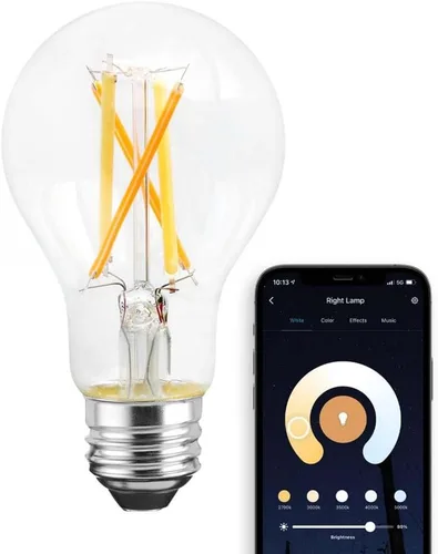 Vista 2 de Satco S11274 Starfish WiFi-Control A19 Bombilla LED inteligente blanca sintonizable, 7.5 vatios, 2200K-5000K