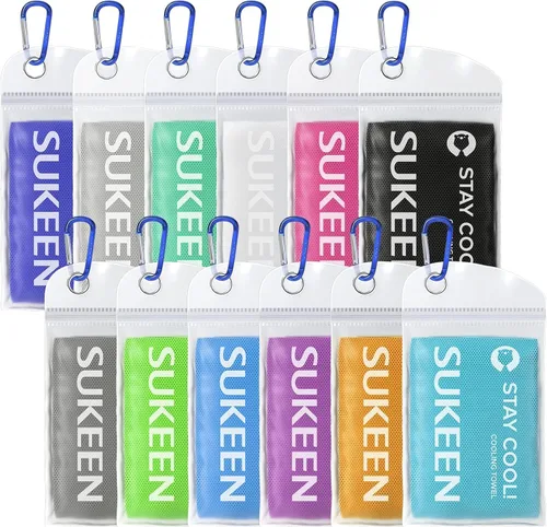 Vista 14 de Sukeen Paquete de 12 toallas refrescantes (40 x 12 pulgadas) para cuello y cara, suaves y transpirables para el cuello, toalla de hielo para climas