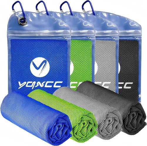 Vista 10 de YQXCC - Paquete de 4 toallas de enfriamiento (40 x 12 pulgadas) para cuello, toalla de enfriamiento de microfibra, toalla fría suave y transpirable
