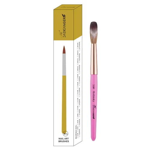 Vista 14 de Kolinsky - Brocha acrílica para uñas, tamaño 24, forma ovalada de cabello Kolinsky para aplicación acrílica, herramienta de manicura profesional
