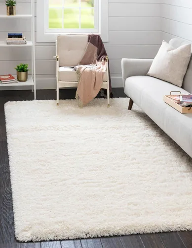 Vista 8 de Rugs.com - Alfombra de la colección Infinity, alfombra de pelo mullido sólida de 2 x 3 pies, color azul Egeo, perfecta para salas de estar