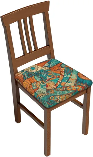 Vista 9 de Juego de 6 fundas de asiento extraíbles para sillas de comedor, de madera americana, elásticas, para bodas, fiestas, fundas de cojín, protector