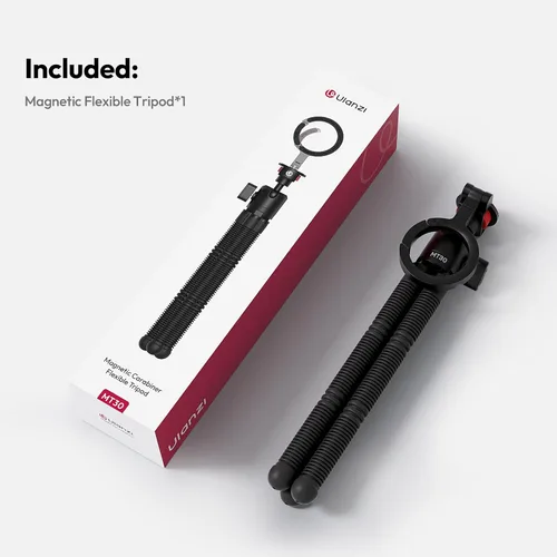 Vista 9 de ULANZI MT30 - Trípode magnético flexible para iPhone serie 17-12 con rosca de 1/4 pulgadas, mini soporte de teléfono flexible para MagSafe