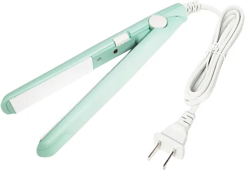 Vista 6 de Mini plancha de pelo 2 en 1 recto y rizado Plancha de cerámica turmalina placa 100-240V 20W US Plug (verde)