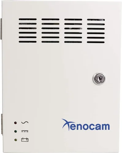 Vista 2 de 9 canales 9 vías 12V 5Amp DC gabinete de metal en caja regulada unidad de fuente de alimentación con enlace de batería de respaldo para alarmas