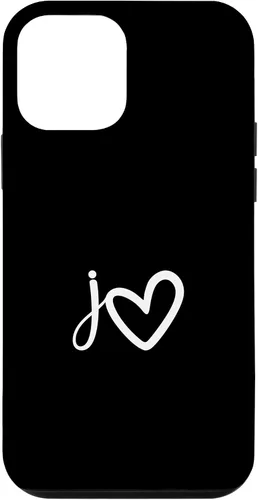 Vista 16 de Minimalist Monogram Name Initial Letter j White Heart Shape Case for iPhone 17