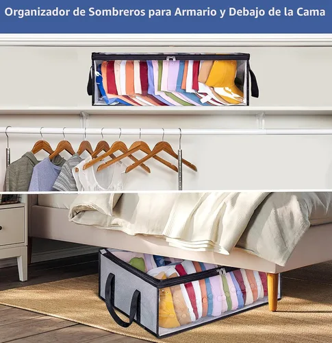 Vista 6 de AOODA Organizador de sombreros para gorras de béisbol, grande con capacidad para hasta 40 gorras, organizador de gorras ancho para armario