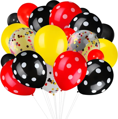 Vista 6 de 75 Piezas Globos de Color Ratón Globos de Confeti de Lunares de Látex Guirnalda de Fiesta para Halloween Baby Shower Boda Decoraciones de Fiesta