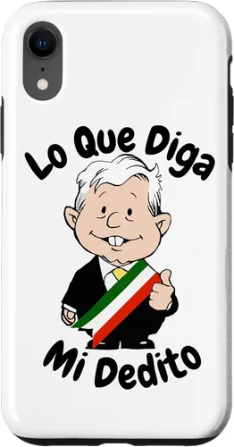 Vista 25 de Funda para iPhone 16 Lo Que Diga Mi Dedito Divertida Caricatura AMLO Amlito México 4T