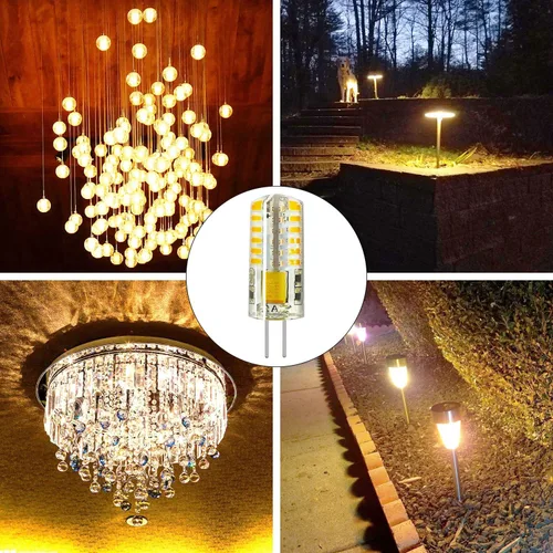 Vista 5 de RAYHOO - 10 bombillas LED G4 JC de base bi-pin de 3 W AC/DC 12 V 20 W-30 W T3 bombillas halógenas de repuesto para paisaje (blanco cálido 3000 K)