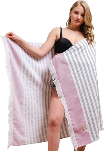 Vista 19 de American Soft Linen Toallas de playa peshtemal turcas 100% algodón, tamaño 35 x 60 pulgadas, paquete de 4 toallas de natación para toallas de playa