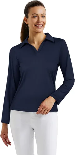 Vista 2 de JACK SMITH Women Collared Polo Shirts Long Sleeve Workout Tops for Running Hiking Exercise