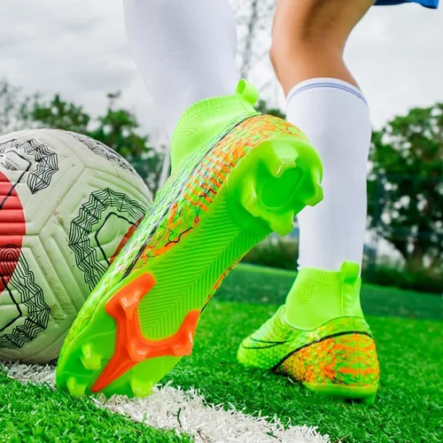 Vista 8 de Zapatos de fútbol para hombre y mujer, zapatos de fútbol para interiores, zapatos de fútbol para exteriores, zapatos de fútbol para niños, tacos