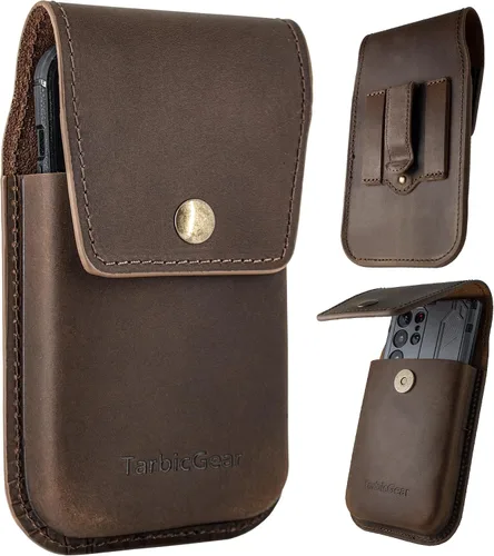 Vista 6 de Funda de cuero para teléfono celular para hombre, funda universal de cuero para teléfono, soporte para cinturón para iPhone 16 Pro Max, bolsa